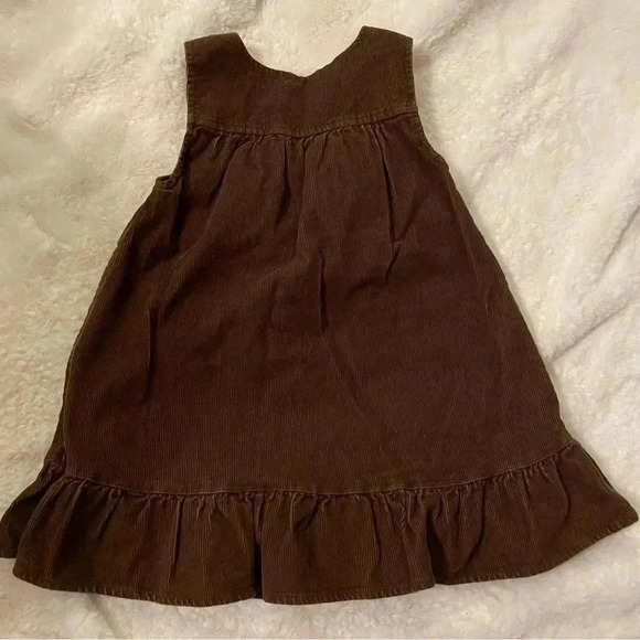 GAP 18-24 months brown corduroy dress with button straps and pockets - Picture 4 of 5